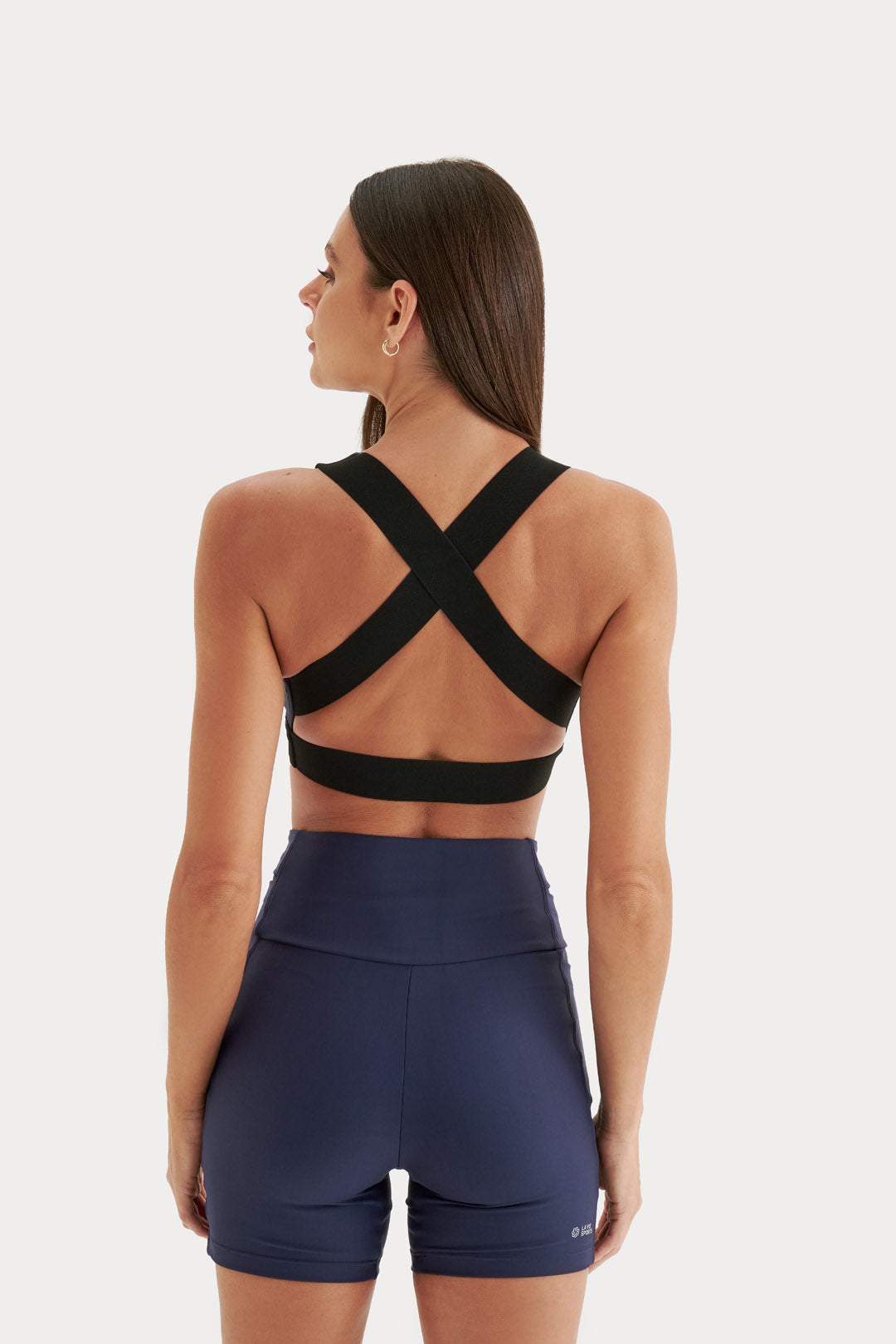 Top Cropped Dupla Face Marinho e Preto